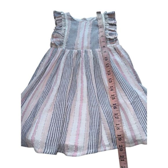 Pippa & Julie Striped Ruffled Flutter Sleeve Seersucker Dress Size 2T - Picture 8 of 11